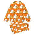 thumbnail image 4 of RUTAYY Girls Pajama Set Cute Ghost Pumpkin Halloween Graphic 2 Piece Sleep Set Long Sleeve Notch Neck Kids Cozy Indoor Outfit Orange, 4 of 5