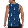 thumbnail image 3 of Easygdp Lighthouses and Anchors Men's Tank Top, Sleeveless Muscle T Shirts, Breathable, Quick-Dry, Loose for Gym, Running, Fitness - X-Large, 3 of 9