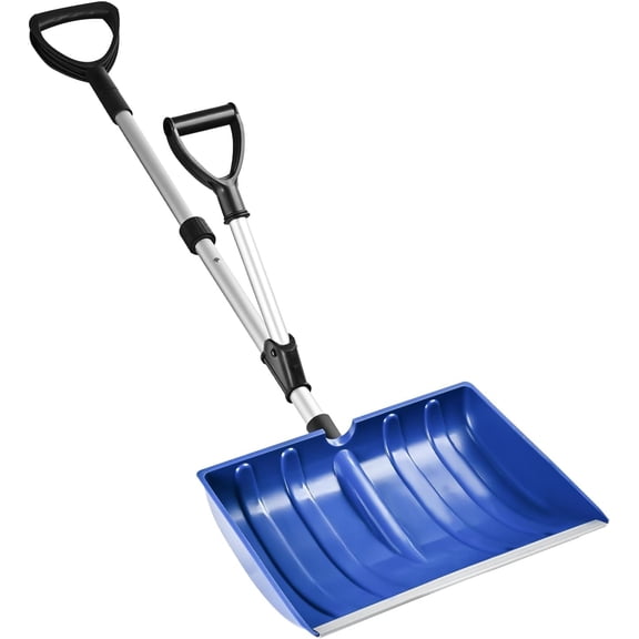 Ergonomic Snow Shovel for Driveway and Car, 51 Inch Long Heavy Duty Snow Shovels for Snow Removal with Assist Handle, Large Capacity Lightweight Winter Tool for Garage, Camping