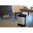 thumbnail image 3 of Curver Metal Effect 70% Recycled Kitchen Accessories 30L Duo Recycling Pedal Touch Deco Bin, Silver, 3 of 8