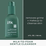 ITK Milk-to-Foam Gentle Cleanser, 5 oz + Prebiotic Gel Moisturizer for Acne Prone, 2 oz (Variety Pack)