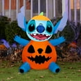 thumbnail image 2 of Gemmy Airblown Inflatable Stitch as Pumpkin Disney, 3 ft Tall, Multicolored, 2 of 5