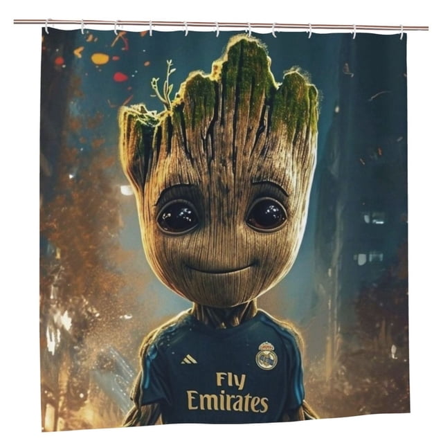 Cortina de ducha Baby Yoda, opaca, para baño, impermeable, resistente al moho, bloquea la privacidad, probador, patrón de impresión fina con arte de patchwork, 60 x 72 pulgadas, talla única.