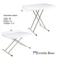 thumbnail image 3 of Everyday Home Adjustable Folding Table for Camping, Cards and Crafts, White, 3 of 7