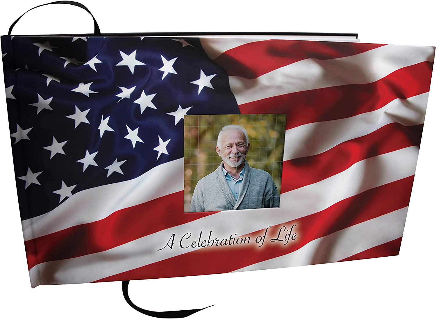 American Flag Matching Themed 'Celebration of Life' Guest Book for