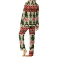 thumbnail image 7 of Feancey Ladies Christmas Pajamas Sets Vintage Xmas Print Lounge Sleepwear Set Fall Casual Button Down Shirts and Long Pants Two Piece Pjs Back to College Sale Multicolor XXL, 7 of 7