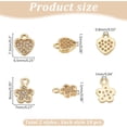 thumbnail image 2 of Brass+Cubic Zirconia 20 Pcs Light Gold Cubic Zirconia Charms Real 18K Gold Plated Heart and Flower 2 Styles Charm Pendants Brass Pendants for Necklace Bracelet, 2 of 7