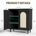 thumbnail image 2 of Rattan Buffet Cabinet with Storage, Single Door Accent Console Table for Entryway, Dining Room & Kitchen, Compact Sideboard with Adjustable Shelves, 35.2" Small Storage Cabinets（1PCS）, 2 of 6
