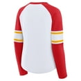 thumbnail image 3 of Women's Fanatics White/Red Kansas City Chiefs Redzone Blitz Package Raglan Lace-Up V-Neck Long Sleeve T-Shirt, 3 of 3