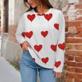 thumbnail image 2 of Kaondbfi Valentine's Day Women's Fashion Casual Printed Round Neck Long Sleeve Top Sweatshirt Surprise Gifts for Your Dear, 2 of 5