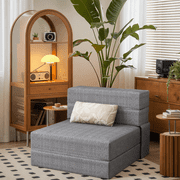 Danrelax Convertible Folding Sofa Bed with Pillow Foldable Mattress, Lounge Chair Bed, Grey