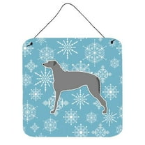 Caroline's Treasures BB3496DS66 Winter Snowflake Scottish Deerhound Wall or Door Hanging Prints, 6x6, multicolor