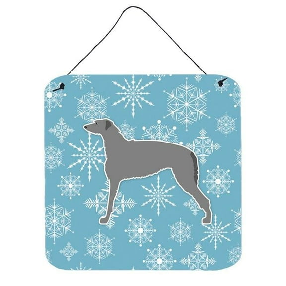 Caroline's Treasures BB3496DS66 Winter Snowflake Scottish Deerhound Wall or Door Hanging Prints, 6x6, multicolor