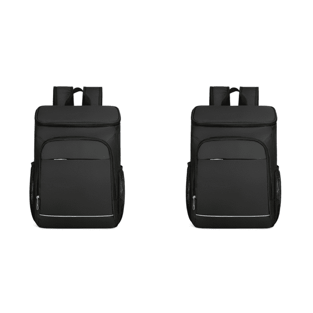 Mochila Oxford con aislamiento térmico para ahorrar espacio de almacenamiento al aire libre negro 2 piezas