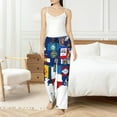 thumbnail image 4 of Kdxio Women's Comfy Stretch The Map Of United States Print Drawstring Pajama Pants-Medium, 4 of 5