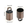 thumbnail image 2 of Uxcell 150Pcs Cord End Caps 9mm End Cap Barrel Beads Kumihimo 4.5mm Dia Leather Cord Tassel Jewelry Making Copper Tone, 2 of 5