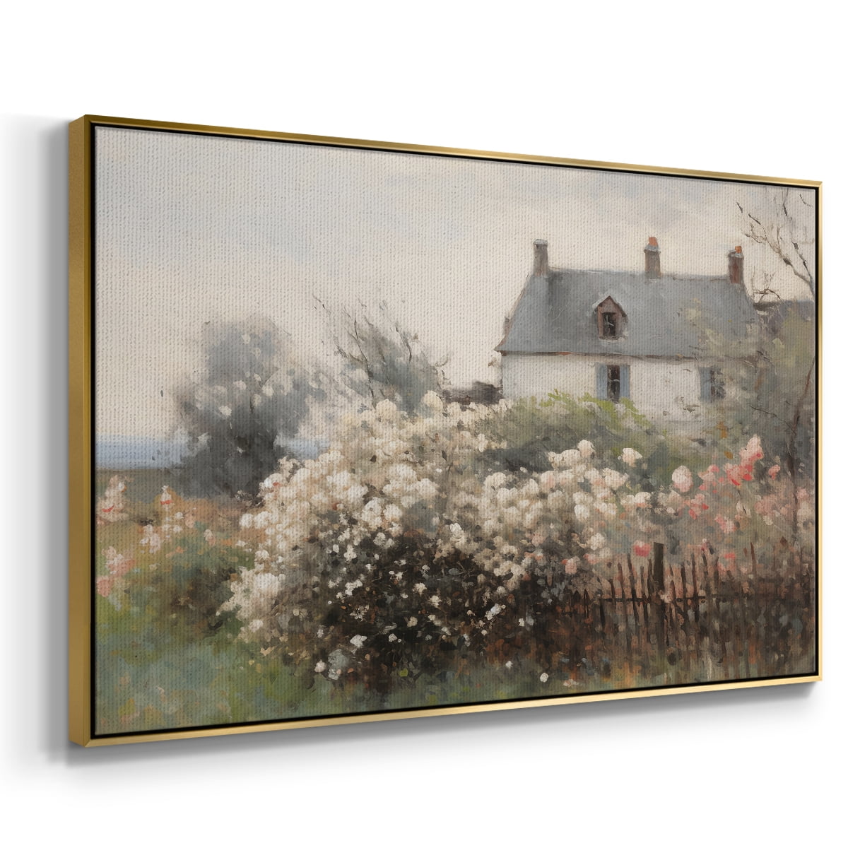 Vintage Landscape-XIV By Wexford Home Framed in Gold Wood Gallery Wrapped Canvas 25 in. x 37 in.