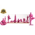 thumbnail image 2 of Yoga Joes - Figuras y estatuas de yoga de color rosa fuerte en 9 posturas de yoga - Empaquetado en una mini caja decorativa de yoga - Figuras de yoga hechas de plástico ABS de alto contenido - Estatua, 2 of 5