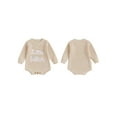 thumbnail image 2 of BemeyourBBs Baby Girl Sweater Romper Round Neck Long Sleeve Knit Jumpsuit, 2 of 9