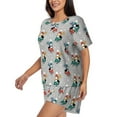 thumbnail image 2 of Fotbe Skiing penguin Print Pajama Set for Women 2 Piece Loungewear Short Sleeve Tops and Shorts Set Soft Sleepwear-4X-Large, 2 of 7