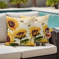 thumbnail image 2 of 2 Pack Outdoor Waterproof Throw Pillow Covers,Summer Blossom Sunflower Bee Decorative Square Patio Pillowcases for Chair Couch Sofa 16x16in, 2 of 9