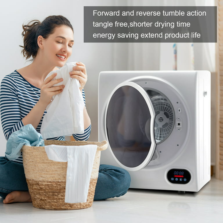 BLACK+DECKER Compact Clothes Dryer, 1.5 Cu. Ft. 850W Electric Dryer, 120V  Vented Portable Dryer with Stainless Steel Drum, Mini Dryer for 5.5 lbs. of