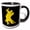 Black/White, variant on 3drose, a Passionate Couple of Tango Dancers. Yellow Silhouettes on Black, 11oz Two-tone Red Mug