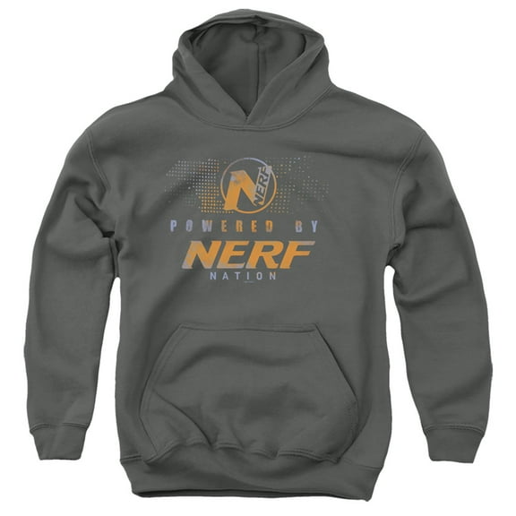 Nerf Powered By Nerf Nation Youth Pullover Hoodie Sweatshirt Charcoal