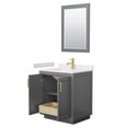 thumbnail image 3 of Wyndham Collection Miranda 30" Marble&Wood Single Bathroom Vanity in Gray/Gold, 3 of 7
