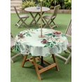 thumbnail image 4 of Outdoor Tablecloth with Umbrella Hole for Patio/Picnic/Party/Camping, Botanical Leaves Waterproof Table Cloth Round Cover Washable, Weeping Berry Spring Plants Summer (Dia 54"), 4 of 8