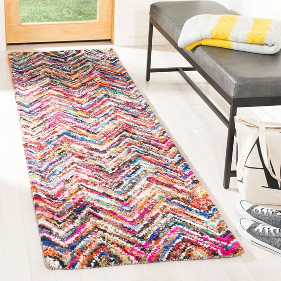 SAFAVIEH Nantucket Collection NAN311A Handmade Multi Rug