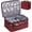 Wine Red, variant on Travel Electronics Organizer, Waterproof Cable Organizer Bag for Electronic Accessories Double Layer Large Shockproof Cable Storage Bag for Cord, Power Bank, Tablet(Up to iPad 11 inch) - Denim blue