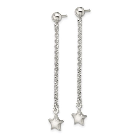 Primal Silver Sterling Silver Star Drop and Dangle Post Earrings