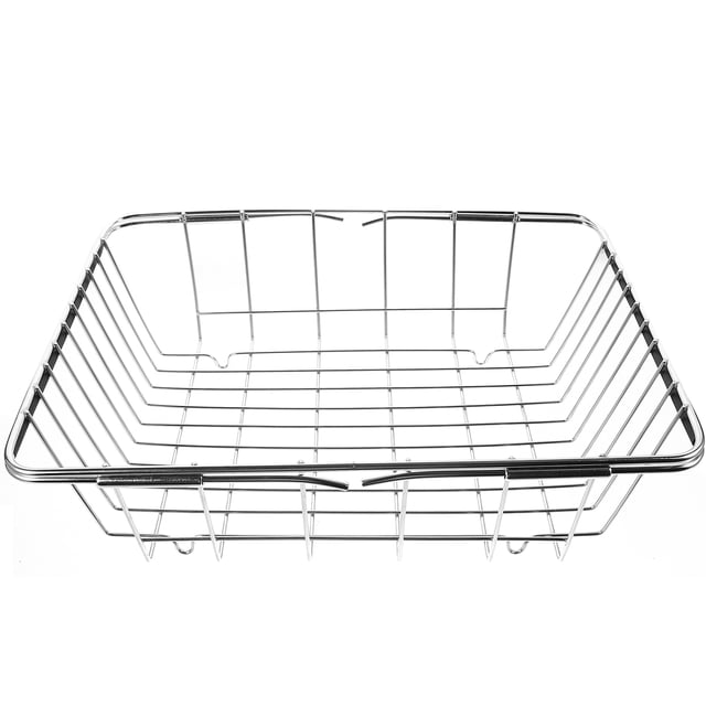 Escurridor de cubiertos para fregadero de cocina, escurridor de vajilla de acero inoxidable resistente al desgaste, cesta de secado para fregadero