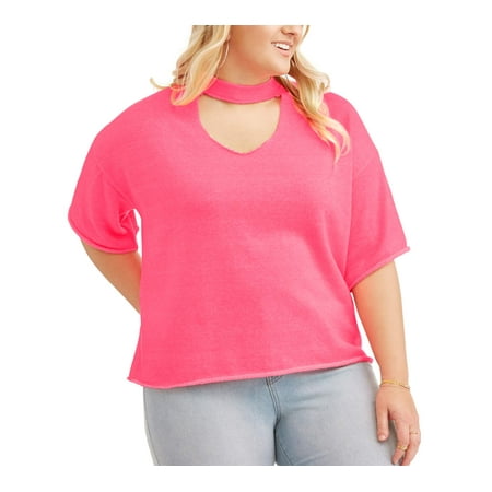 Poof Junior Plus Neon Keyhole Distressed Top