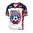 thumbnail image 2 of 2026 New USA Soccer Jerseys Men, United States Jersey Soccer, Jersey United States, Retro Streetwear Short Sleeve Football Top Soccer Jerseys, Casual Sport Training Shirt for Adult(White, 3XL), 2 of 4