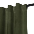 thumbnail image 2 of SUN+BLK 52" x 95" 2-Pack Velvet Total Blackout Curtain Set, Olive, 2 of 10