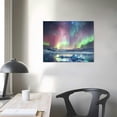 thumbnail image 4 of Acheng Elegant Wall Art Decor, A Beautiful Green Red Aurora Dancing Over Iceland Canvas Wall Decor Prints Modern Horizontal Canvas Artwork for Home Office Living Room 16x12in, 4 of 6