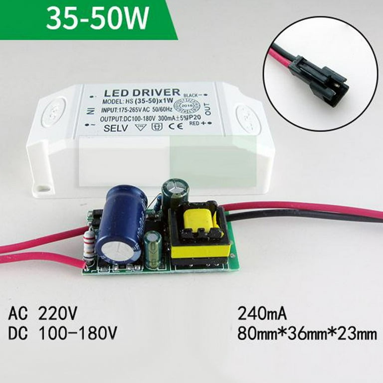 censur anker Regnfuld QIFEI Led Driver Power Supply 8w~50w Transformer 240mA 220V Constant Current  35-50W(DC100-180V) - Walmart.com