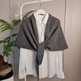 thumbnail image 4 of Shawl Wraps for Women LSQii Open Front Knitted Poncho Sweater Cardigan Casual Warm Solid Color Blanket Cape Scarf pring Daily Wear Travel Dark Gray, 4 of 4
