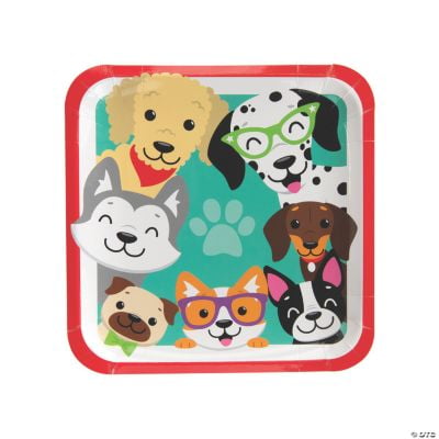 Dog Party Dinner Paper Plates, Birthday, Party Supplies, 8 Pieces
