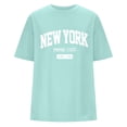 thumbnail image 4 of Trendfront Womens Graphic T Shirt Crewneck Short Sleeve New York Oversized Retro State Letter Print Summer Fashion Casual Slouchy Tops, 4 of 4