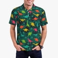 thumbnail image 2 of Cauagu Colorful Dinosaurs Print Men's Polo Shirts, Short-Sleeve Polo Shirts for Men Performance Golf Shirt Athletic Casual Collared T-Shirt-Medium, 2 of 8