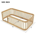 thumbnail image 2 of Harper & Bright Designs Twin SizeFloor Bed Frame with Door and Fence, Montessori Floor Bed with Slats and Safety Guardrails for Girls Boys, Natural, 2 of 15