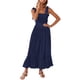 thumbnail image 2 of SAYOO - Vestido midi de verano para mujer, informal, con tirantes finos, sin mangas, de talle alto, fluido, línea A, largo SAYOO Estilo de ocio, 2 of 7