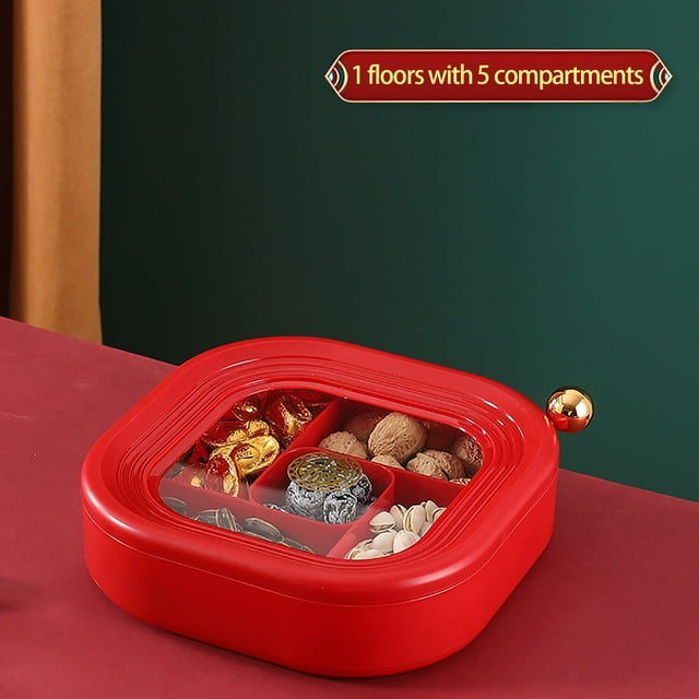 BAOPAI Multi-Layer Candy Box With Compartments For Organized Snack Storage Stackable Plastic Food Container