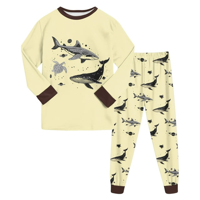 Curenmufel Pyjama pour Garçons Ensemble de Pyjama pour Tout-Petits Garçons à Imprimé de Dessins Animés Confort en Coton 3T 4T (Jaune, 3-4 Ans)