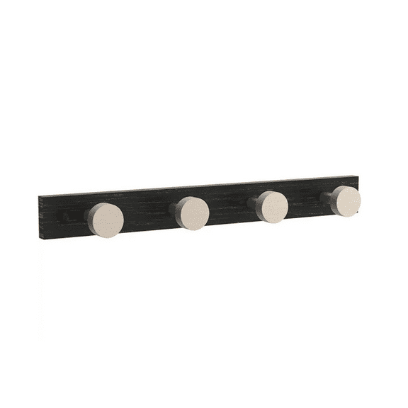 Home Decorators R44446H-BWM 18" Hook Industrial Rail Black & Satin Nickel