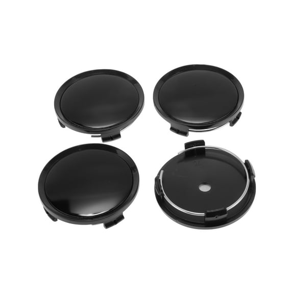 Unique Bargains 4 Pcs Wheel Center Caps Hub Caps Rim Center Caps 2.76" 2.95" Wheel Caps Hubcap Center Covers Black Label Black Plastic 4 Clips Black