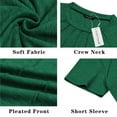 thumbnail image 2 of Coferset Casual Crew Neck Short Sleeve Pleated Shirts Blouses Womens Summer Tops Women Pleated Tunic Loose T-Shirts, 2 of 6